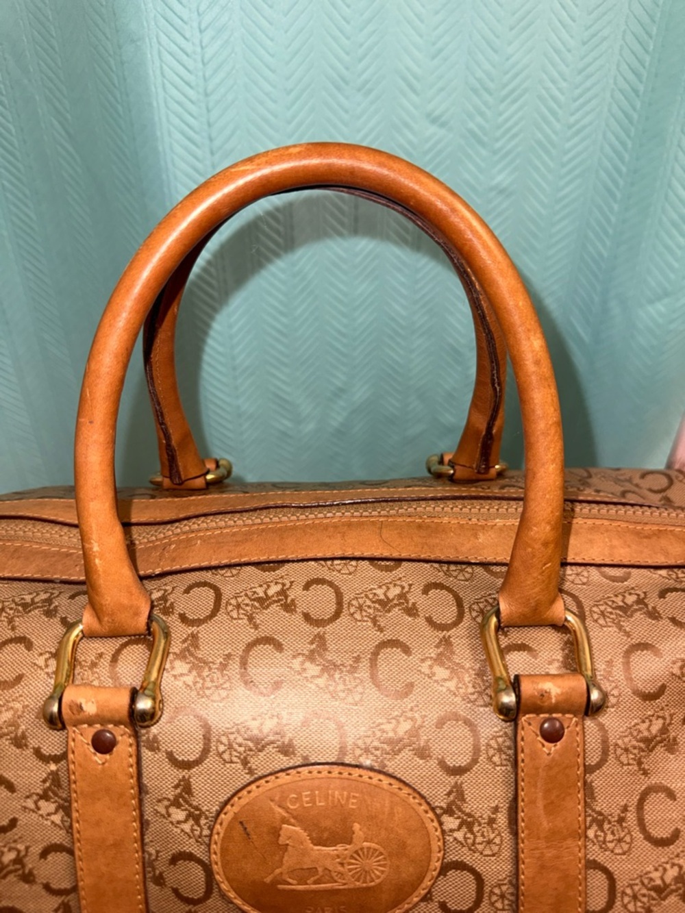 EUC - VINTAGE Celine Macadam Boston Satchel - Picture 5 of 12
